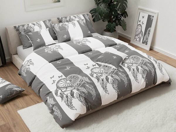 Posteljina od mikrovlakana TIRSO sivo-bijela Dimenzije posteljine: 70 x 90 cm | 140 x 200 cm
