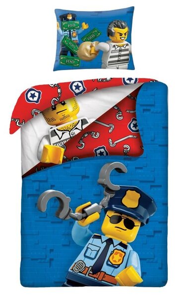 HALANTEX Posteljina Lego plavi Pamuk, 140/200, 70/90 cm