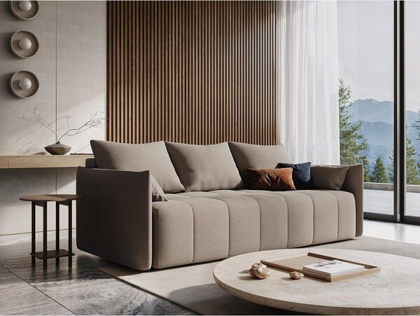Svijetlo siva sklopiva/s prostorom za odlaganje sofa 225 cm Moku – Makamii