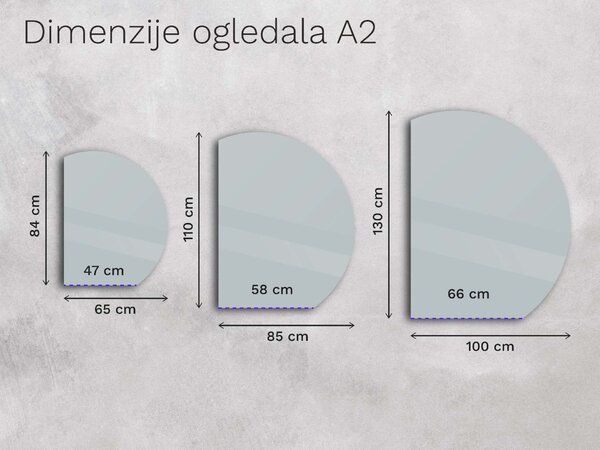 Netipično ogledalo s LED osvjetljenjem A2