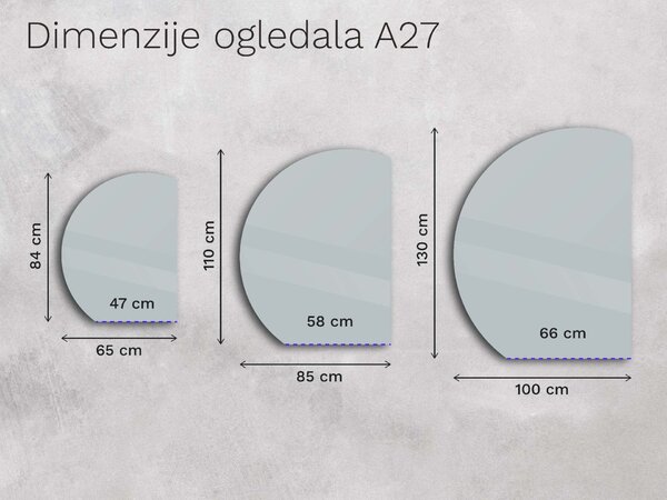 Netipično ogledalo s LED osvjetljenjem A27