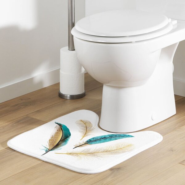 Bijela kupaonska prostirka za WC 45x45 cm Plumiss – douceur d'intérieur