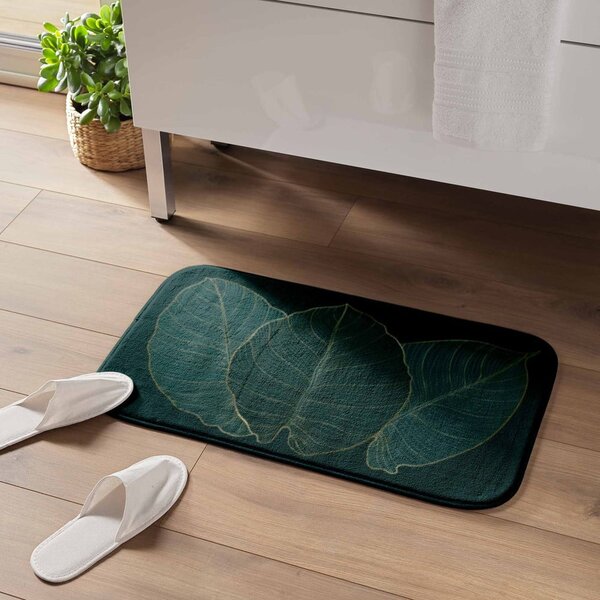 Tamno zelena kupaonska prostirka 45x75 cm Jade – douceur d'intérieur