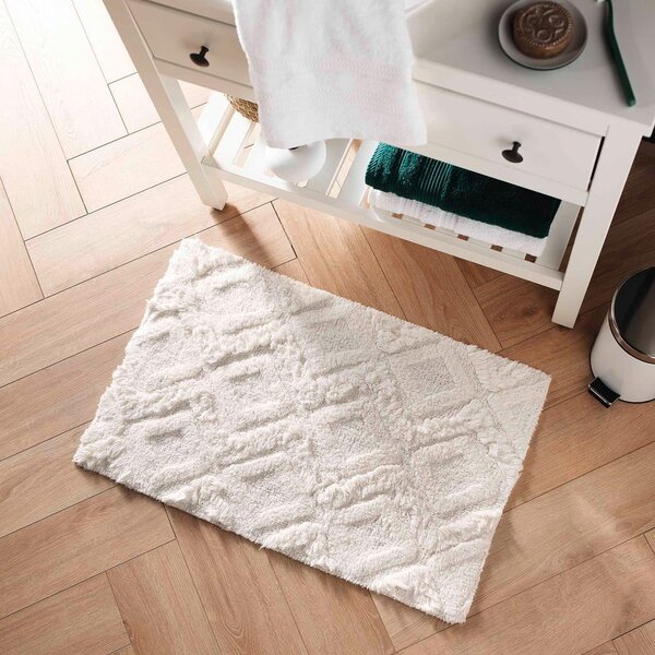 Bijela kupaonska prostirka 50x80 cm Ikatis – douceur d'intérieur
