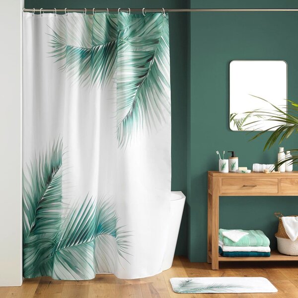 Bijela/zelena kupaonska prostirka za WC 45x45 cm Havane – douceur d'intérieur