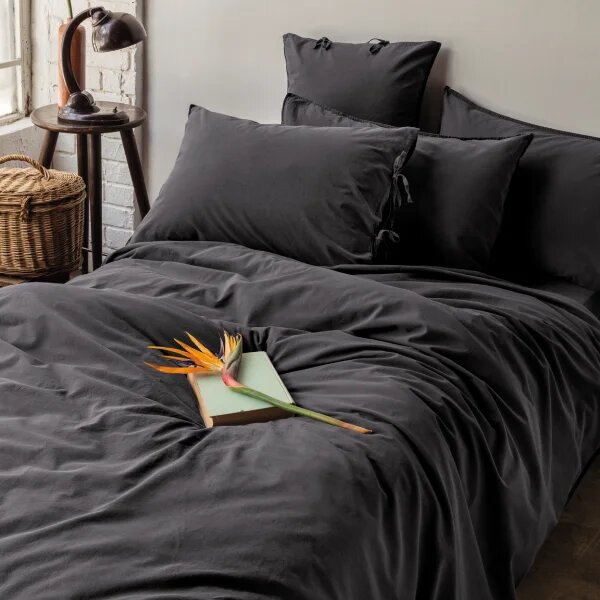 Posteljina Savanna set s gornjom plahtom - Crna, 220x280/2x60x80 cm