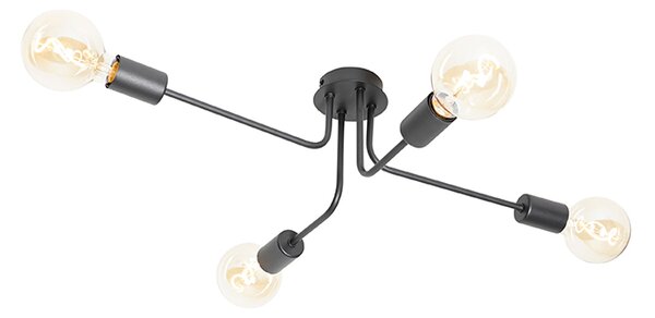 Dizajnerska stropna svjetiljka crna 4 svjetla - Facile