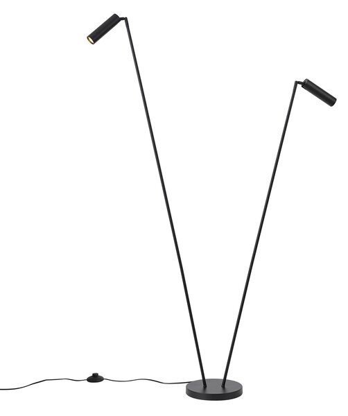 Moderna podna svjetiljka crna 2-svjetla GU10 35mm - Thomas