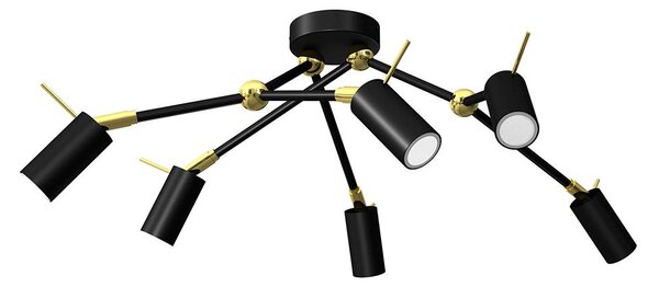 Reflektorska svjetiljka IRIS 6xGU10/40W/230V crna/zlatna