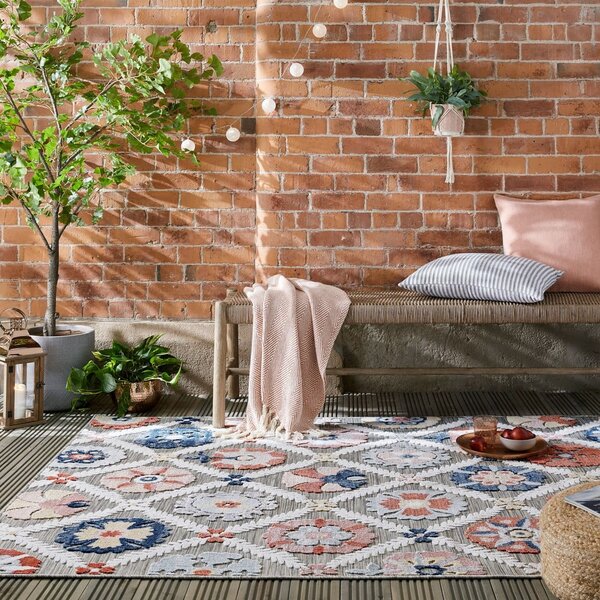 Sivi vanjski tepih 230x160 cm Flora - Flair Rugs