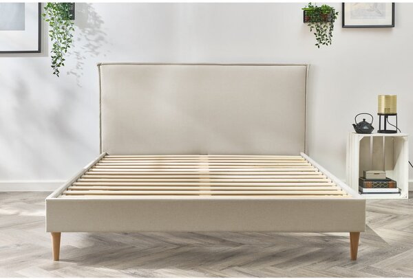 Bež bračni krevet Bobochic Paris Sary Light, 180 x 200 cm