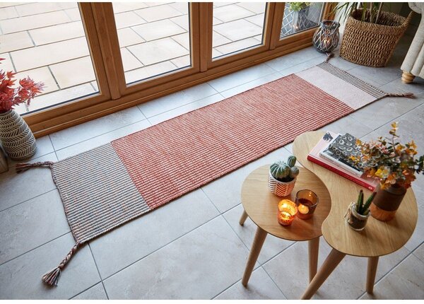 Narančasta vunena staza Flair Rugs Anu, 60 x 200 cm