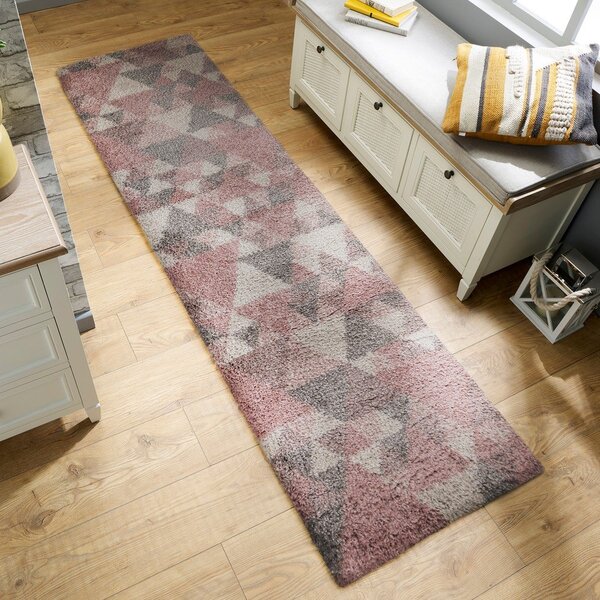 Rozo-sivi tepih Flair Rugs Nuru, 60 x 230 cm