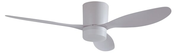 Kayu LED stropni ventilator, bijeli, DC, tih, Ø 132 cm - Lucande Lucande, Kayu, Bijela, Dnevna soba, Plastika, Moderan
