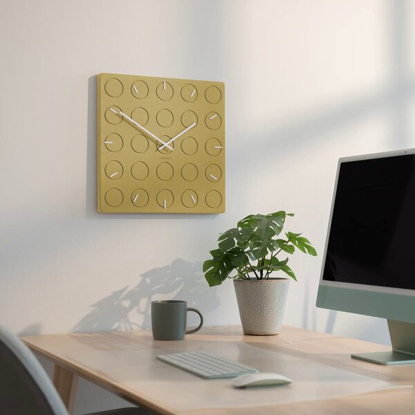 Zidni sat Luxhora Circula Yellow 10 boja kazaljki