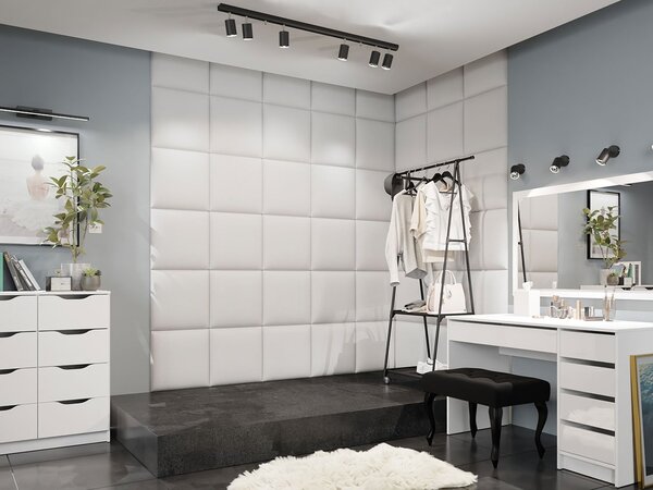 Tapeciran zidni panel Pazara 42x42 (ekokoža soft 017 (bijela))