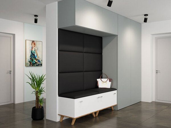 Tapeciran zidni panel Pazara 70x40 (ekokoža soft 011 (crna))