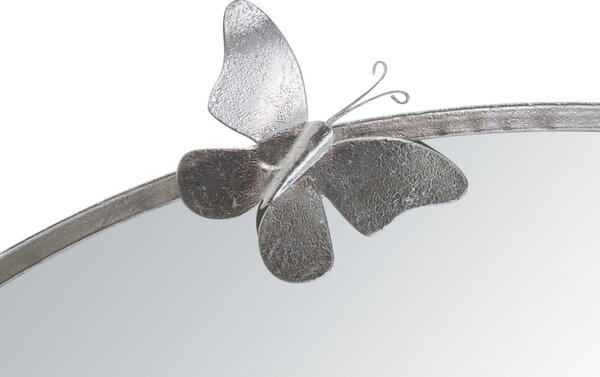 Zidno ogledalo Butterfly Round Silver