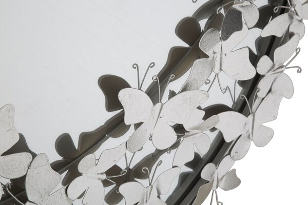 Zidno ogledalo Butterfly Round Silver