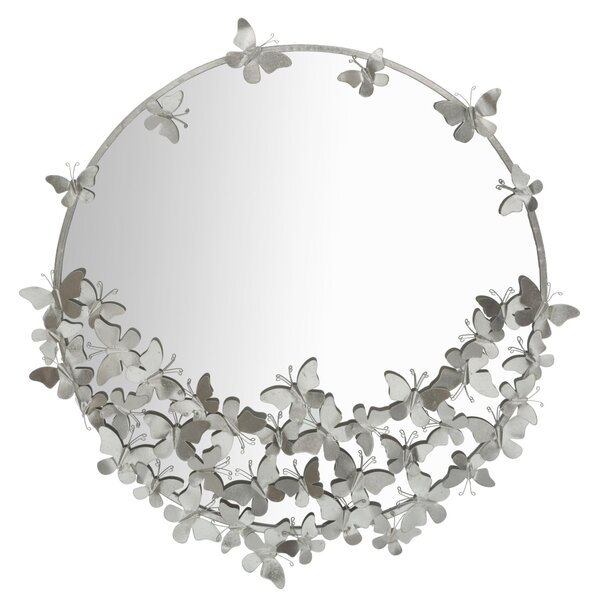 Zidno ogledalo Butterfly Round Silver