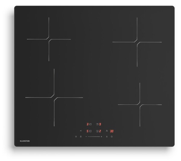 Klarstein Indukcijska ploča za kuhanje PowerGlide | površina otporna na ogrebotine | 4 zone za kuhanje | 7400 W | 60 cm