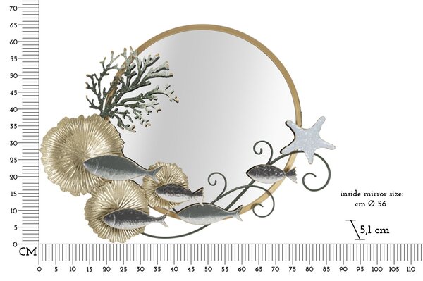 Zidno ogledalo Fish