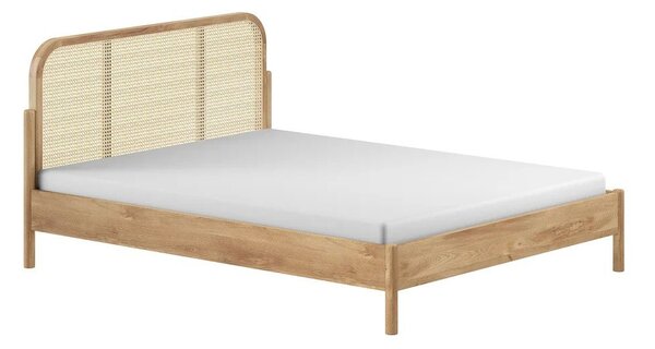 Bračni krevet od punog hrasta bez podnice 160x200 cm u prirodnoj boji Olive Rotan – Vipack