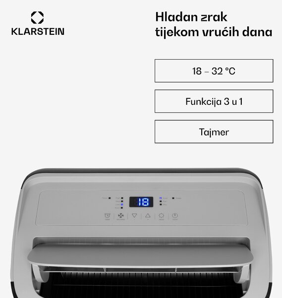 Klarstein Grandbreeze Eco 12K, prijenosna klima 3 u 1, 460 m³ / h, 12.000 BTU / 1,35 kW