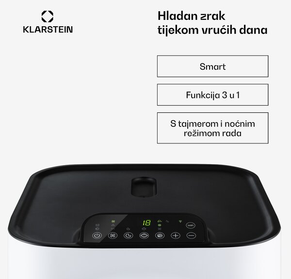 Klarstein Kraftwerk Eco Smart 11, klima uređaj, 3 u 1, 11.500 BTU, daljinski upravljač, kontrola aplikacija