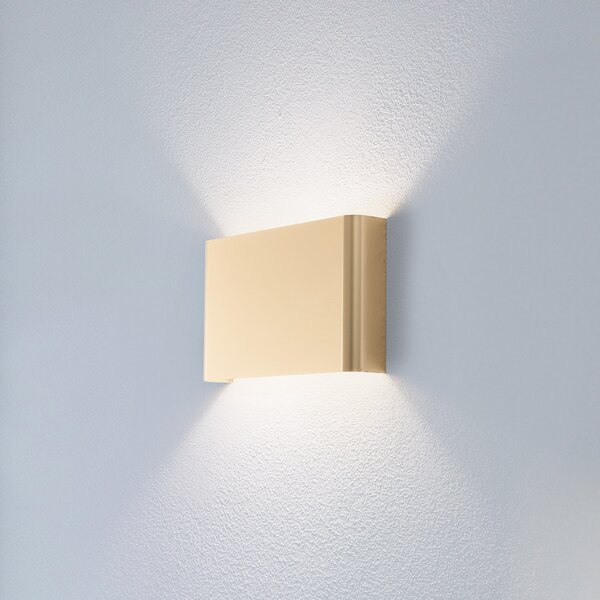 Nowodvorski Lighting Zidna svjetiljka Haga, zlatne boje, metalna, širine 25 cm, G9, prigušiva, Zlato / mjed, Dnevni boravak/blagovaonica, Aluminij