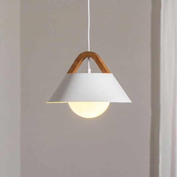 Luminex Viseća svjetiljka Funda, bijela, Ø 30 cm, 1 žarulja, metal/staklo, prigušiva, Bijela, Dnevni boravak/blagovaonica, Metal