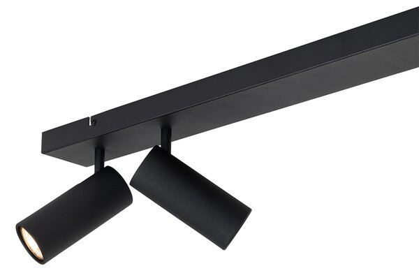 Pametna stropna svjetiljka crna s 4 svjetla, podesiva, uklj. 4 Wifi GU10 50mm - Renna