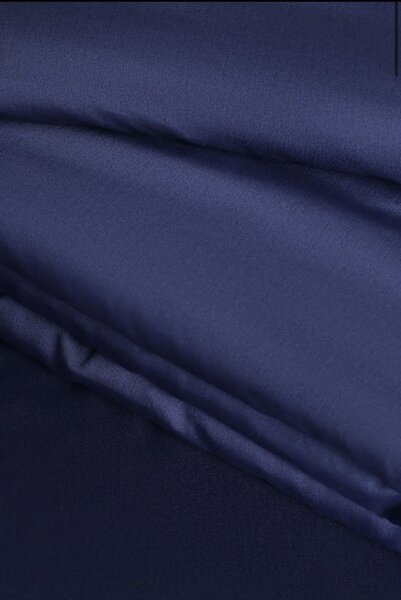 Posteljina s plahtom Saten Simply Dark Blue 140x200