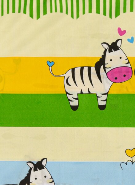 Pamučna posteljina za krevetic ZALJUBLJENE ZEBRE šarena
