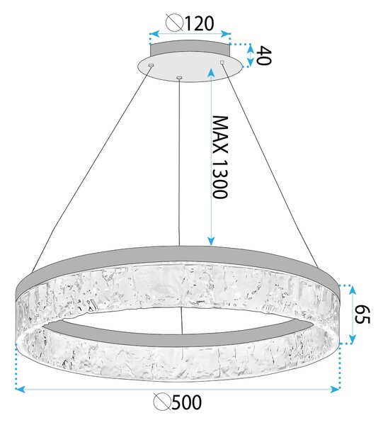 LED svijetiljka LHJ046-CP 50 cm GOLD
