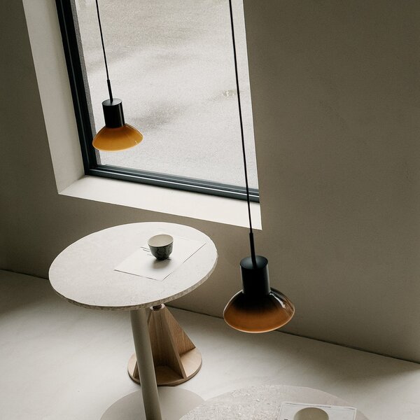 GRUPA Grupa Onda viseća lampa, oker, Ø 17 cm, staklo, GU10, prigušiva, Naranča, Dnevni boravak/blagovaonica, Aluminij
