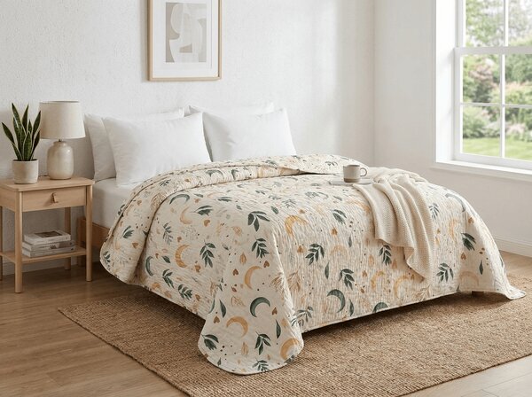Prekrivač za krevet BOHO MOON, krem boje Dimenzije: 170 x 210 cm