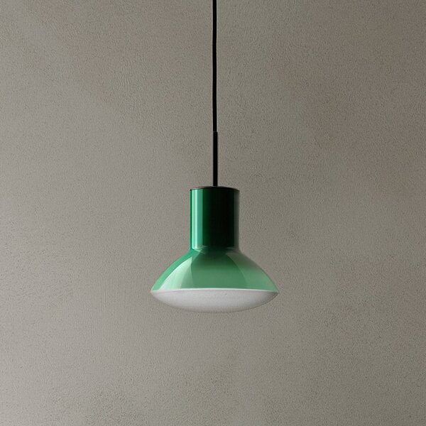GRUPA Grupa Onda viseća lampa, zelena, Ø 17 cm, staklo, GU10, prigušiva, Zelena, Dnevni boravak/blagovaonica, Aluminij