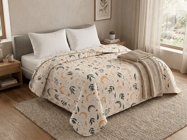 Prekrivač za krevet BOHO MOON, krem boje Dimenzije: 170 x 210 cm