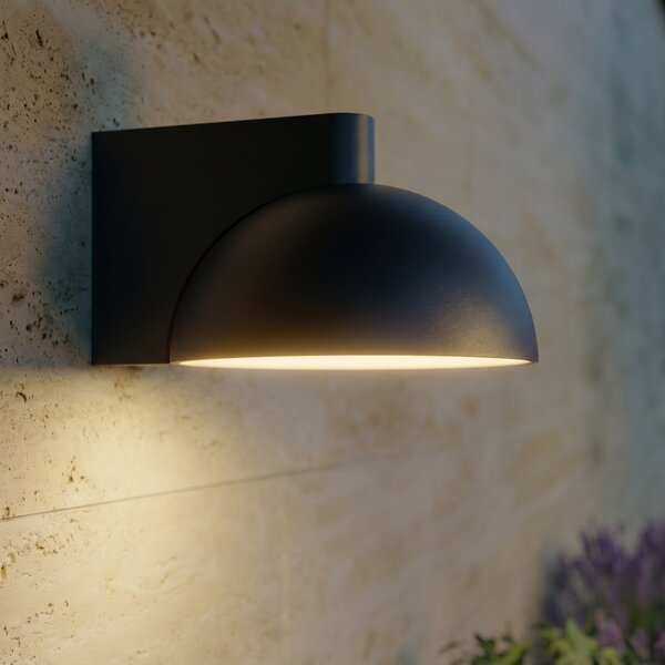 Lucande Velira vanjska LED zidna svjetiljka, crna, metal, IP54, Crno, Metal