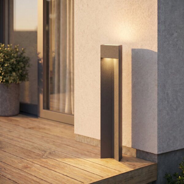 Lucande Kaholo LED svjetlo za stazu, mat crna, 90 cm, IP44, Crno, Aluminij