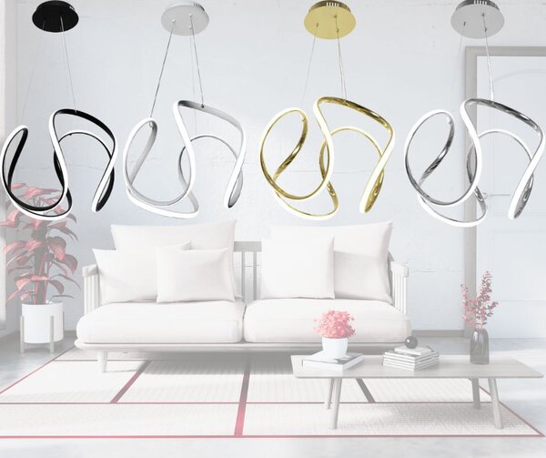 Elegantna moderna LED stropna svjetiljka s daljinskim upravljanjem krom