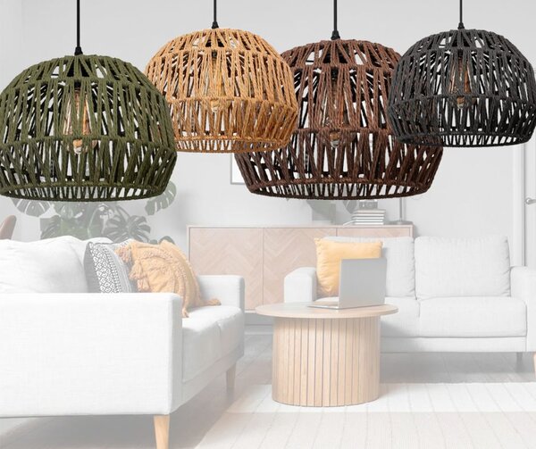 Viseća lampa od jutenog užeta Bež