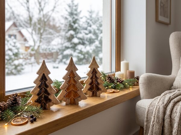 Božićni ukras 3D SMEĐA JELKA 19,5 cm - više boja Boja: Svijetlosmeda