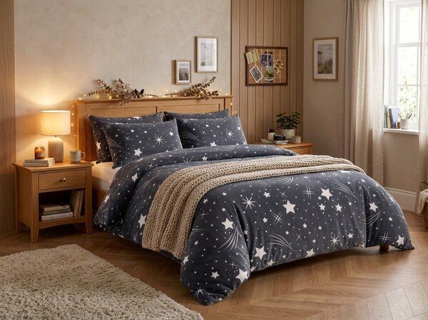 Posteljina mikropliš NIGHT SKY siva Dimenzije posteljine: 70 x 90 cm | 140 x 200 cm