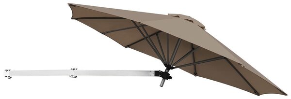 Zidni suncobran za terasu od 247 cm s podesivim stupom, sjenilom s otvorom za vjetar