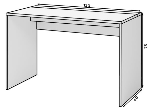 Radni stol NEVY 120x60 cm, bijeli