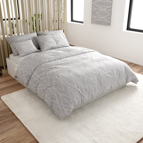 Posteljina od Renforcé pamuka GRAY STRIPES siva Dimenzije posteljine: 70 x 90 cm | 140 x 200 cm