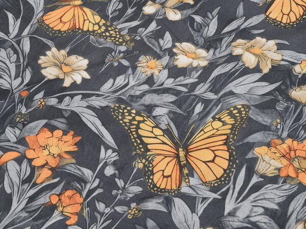 Posteljina od mikrovlakana BUTTERFLY GARDEN plavo-siva Dimenzije posteljine: 70 x 90 cm | 140 x 200 cm