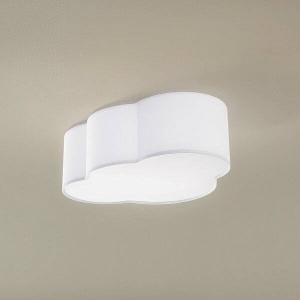 TK Lighting Stropna svjetiljka Cloud, tekstil, 41 x 31 cm, bijela, prigušiva, Bijela, Dnevni boravak/blagovaonica, Tkanina / tekstil
